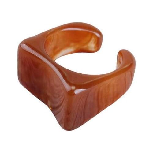 2021 New Geometric Resin Rings Fashion Women Marble Pattern Party Acrylic Rings Jewelry Wholesale