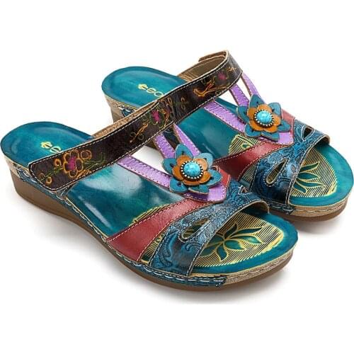 2021 Slipper Women Artisanal National Sandals Flip-Flops Handmade Greek Style Boho Flip Flop Sandal Multi Plus Size