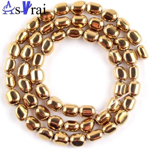 5-8mm Natural Gold Plateds Hematite Stone Chips Beads For Needlework Jewelry Making Diy Handmade Bracelets Accessories