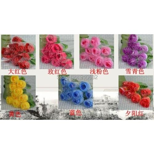 50pcs Artificial Silk Rose Flowers Bouquet Bridal Wedding Centerpieces Craft Home Hotel Decoration