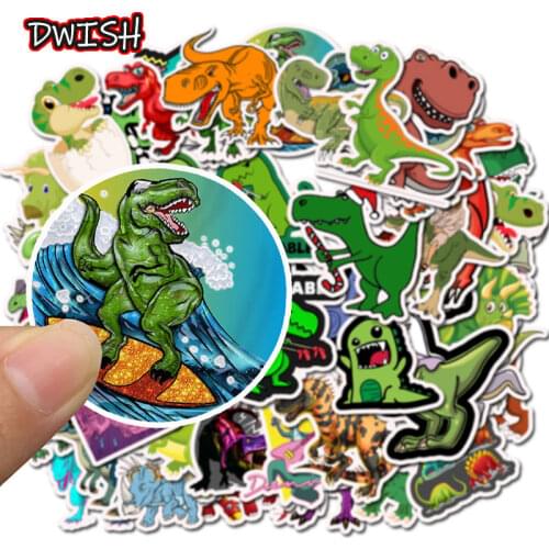 50pcs/Pack Cute Animal Dinosaur Funny Stickers Skateboard Guitar Suitcase Freezer Children Girl Graffiti Sticker Kid Classic Toy
