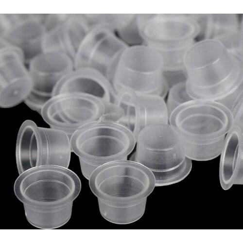 500pcs/Bag Tattoo Ink Cups Professional Tattoo Supplies Plastic Transparent Pigment Cups