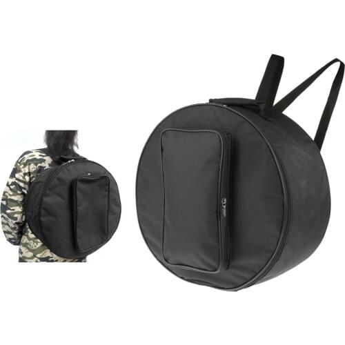 Black Bass Drum Bag Backpack Case with Shoulder Strap Outside Pockets Instrument Parts & Accessories