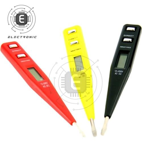 12V-250V AC DC Digital Electrical Tester Pen Probe Voltage Inductance Current Detector Ammeter Voltmeter