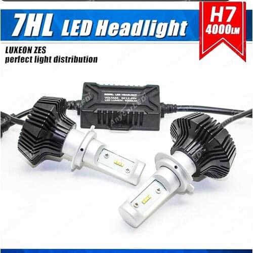 1 Set H7 50W 8000LM G7 LED Headlight Fanless LED Driver Adjustable Pattern Car Front Fog Bulbs Lamp 6500K White 12V Automotive