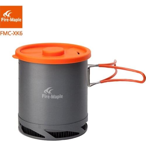 Fire Maple FMC-XK6 Heat Exchanger Pot 1L Foldable Cooking Pots with Mesh Bag Outdoor Camping Cookware