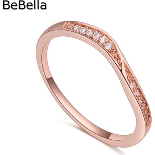 BeBella Geometric Shape Imitation Diamonds Ring Made With AAA Grade Cubic Zirconia For Christmas Party Gift