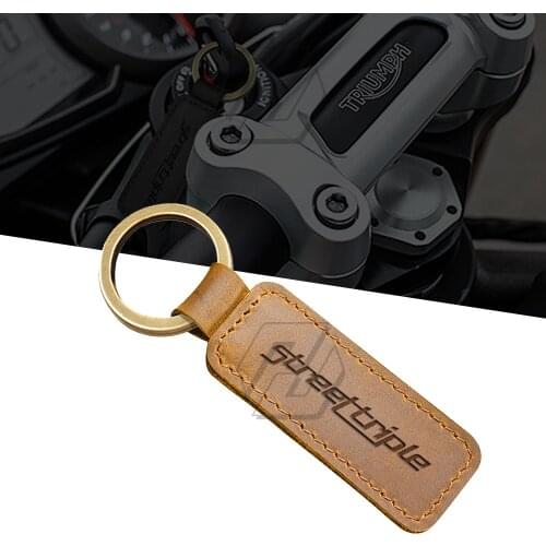 Motorcycle Cowhide Keychain Key Ring Fits for Triumph Street Triple 675 765 R RS