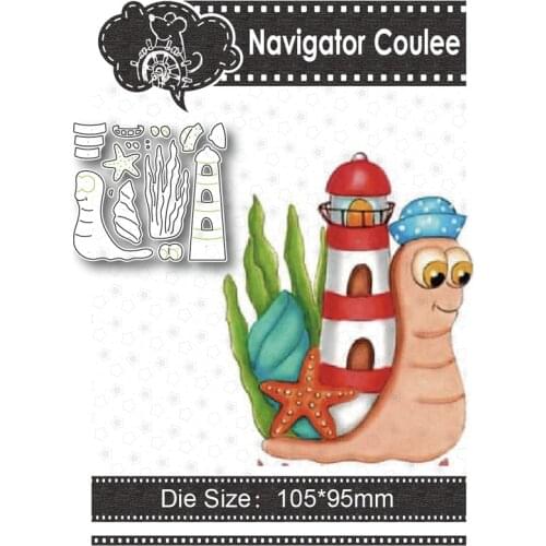 Metal Cutting Die Traveling Snail Ocean Scrapbook Stamping Clear Stamp Decoration Creative Embossing DIY Craft New Arrival 2021