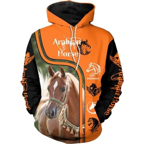 Animal Arabian Horse 3D All Over Printed Men Hoodies/Sweatshirt Retro Harajuku Fashion Hooded Autumn Hoody Casual streetwear