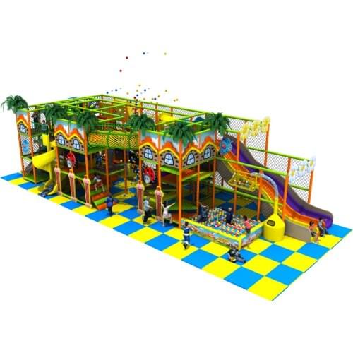 Customized amusement indoor soft playground park center with big slide YLW-IN171055