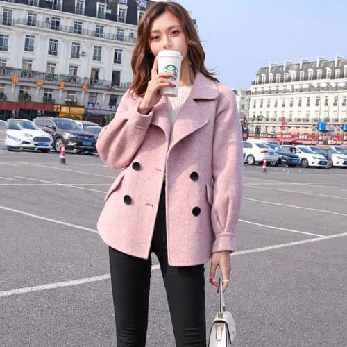 New Autumn Winter Short Woolen coat Womens Loose Plus size Woolen coats Top Quality Womens Blazer Womens clothing Trench coats