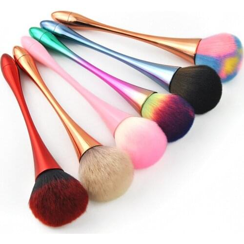 Single waist loose powder makeup brush with pink rose gold handle boxed single makeup brush