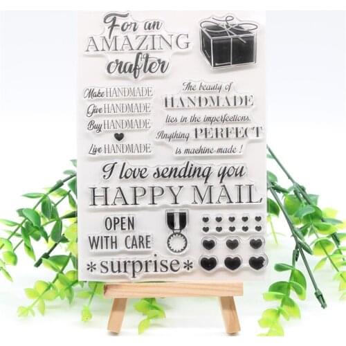 KSCRAFT Happy Mail Transparent Clear Silicone Stamps for DIY Scrapbooking/Card Making/Kids Crafts Fun Decoration Supplies 824
