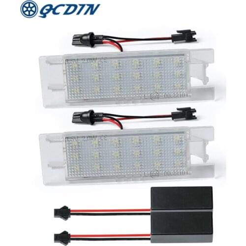 QCDIN 12V Led Car License Plate Light Number Plate Lamp For Opel Zafirz B Astra H Corsa D Car Signal Lamp External Part