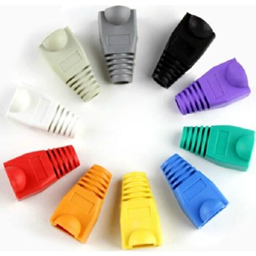 Multi-color crystal head sheath ethernet cable protective case Network plug Socket boot cap RJ45 Rubber Sleeve