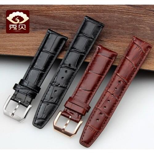 Genuine Leather Watchband Used For PILOTS WATCHES Black Brown Calfskin Strap with PIN Buckle 20mm 21mm 22mm PORTOFINO