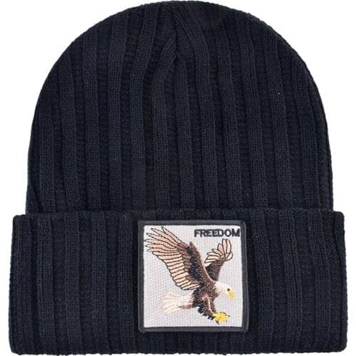 Women Winter Keep Warm Cap Fashion Eagle Knitted Beanies Hat Animal Tiger Casquette Embroidered Gorros Bear Unisex Casual зимняя