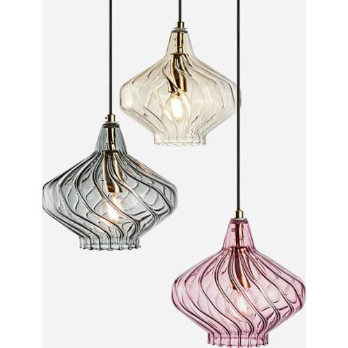 Nordic Colored Ins Glass Chandelier Restaurant Bedroom Bedside Lamp Romantic Girl Clothing Store Bar Chandelier E27 dinning room