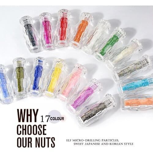 Mix Elf Bead Crystal Diamonds Nail Art Decorations Pure Shiny Caviar Transparent