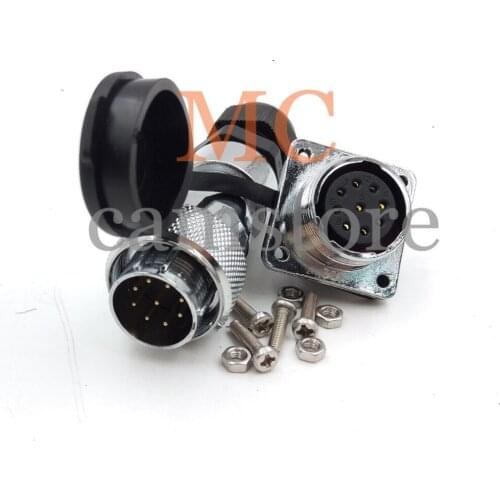 WS20, 9pin Waterproof connector, 9 pins power cable solder wire connector male and female, Automotive Connectors plug and socket