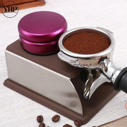 YRP Stainless Steel Silicone Tamper Mat Espresso Coffee Stand Rack Barista Tool Tamping Holder Press Coffee Machine Accessories