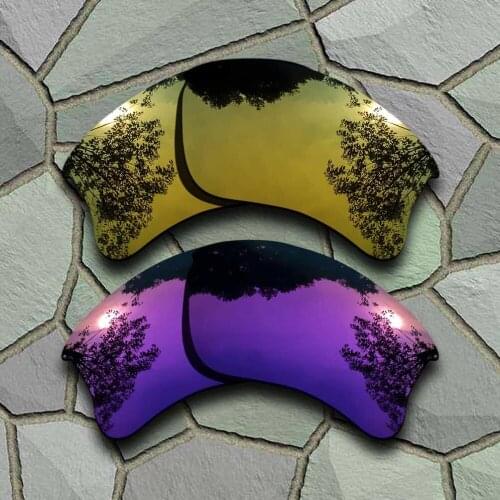 Yellow Golden&Purple Sunglasses Polarized Replacement Lenses for Oakley Flak Jacket XLJ