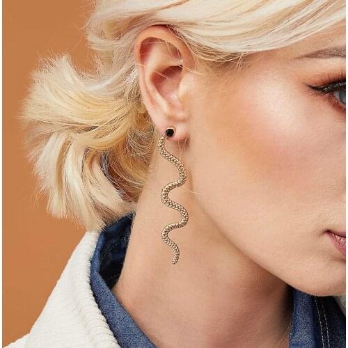 Women metal earring Simple trend Snake vintage Earrings