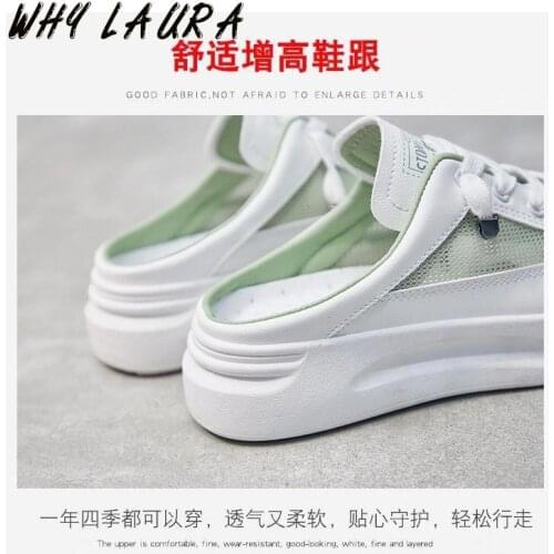 2021 real new color combination breathable womens semi-sandal slippers spring/summer soft soles heighten beach outdoor shoes