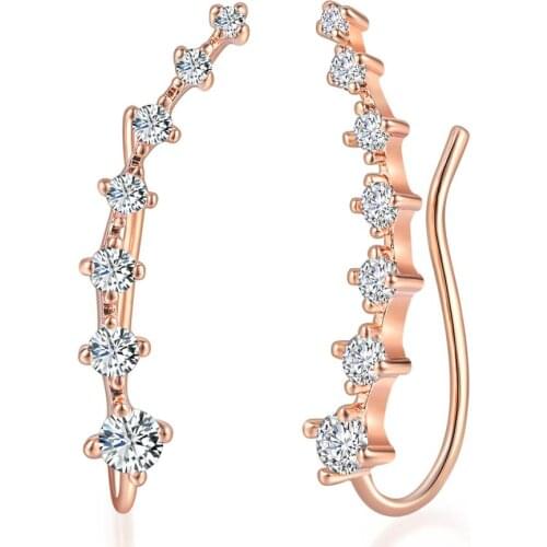 Fashion cubic Zirconia small clip Earrings High Quality CZ Crystal ear cuff Earrings For Women Fashion korean Jewelry 2020 trend