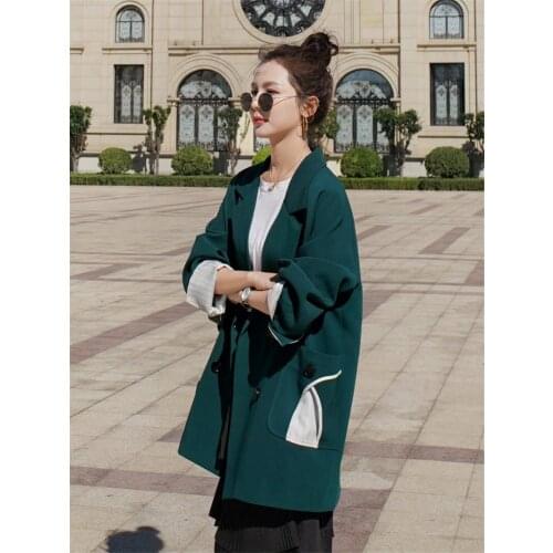 Leisure Design Suit Jacket Female Korean Version Loose 2020 Spring and Autumn New British Double Breasted Blazer Feminino Outerw