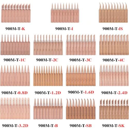 10Pcs/lot Electrical Soldering Tip 900M-T-K 900M-T-IS Lead-free Copper Solder Iron Tips Welding Sting BGA Soldering Tools