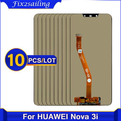 10PCS NEW ORIGINAL 6.3" for Huawei Nova 3 LCD INE-LX2 Touch Screen Panel Digitizer Assembly For Nova 3i display replace PAR LX1