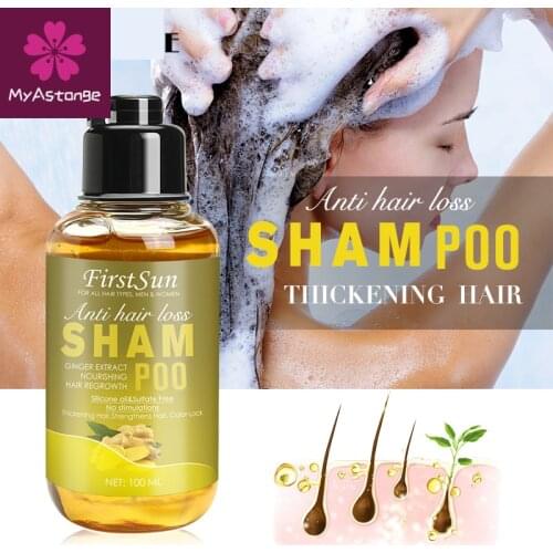 100ml Organic Natural Ginger Hair Growth Shampoo Anti Hair Loss Treatment Hair Care Oil Control Anti-dandruff Hair Loss Shampoo