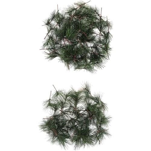 100x Durable Green Pine Plastic Light Garland Birthday Ornaments