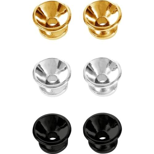 2 x Electric Acoustic Guitar Bass Strap Button Screw Lock Pins Pegs Pads Black