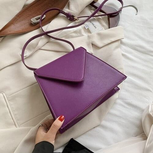 2021 Womens Bag Trend Small PU Leather Crossbody Bags Solid Color Shoulder Handbags Female Travel Designer Triangle Hand Bags