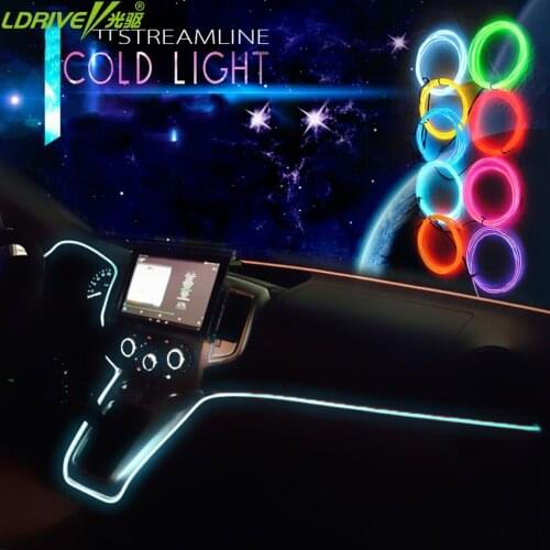 3M Car Door Instrument console Flexible Moulding Neon Glow Lighting Rope Strip Car Decoration 10 Colors Cigarette lighter plugs