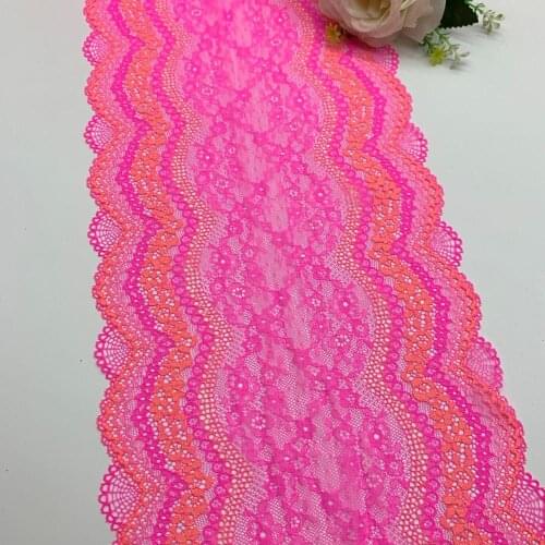 3y/lot 2 colors 24cm Stretch Lace Fabric Pink DIY Crafts Sewing Supplies Decoration Accessory For Garments Underware Lace Trim