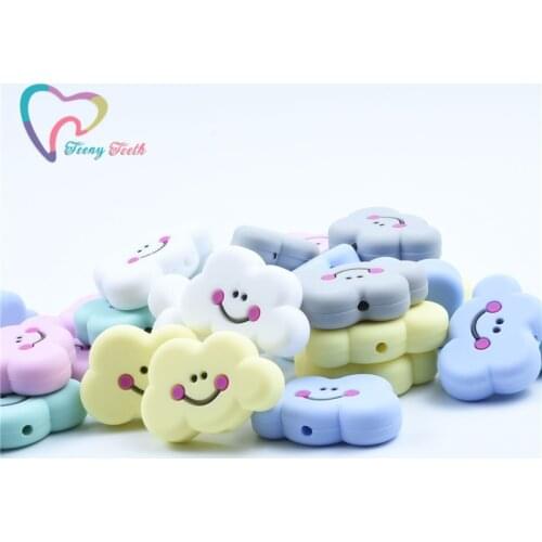 5 PCS Cloud Perle Silicone Dentition BPA Free Silicone Beads 3CM Teething Necklace Nursing DIY Beads Toys Baby Products Mordedor
