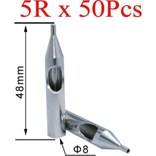 Tattoo Tips for Needles 50Pcs Stainless Steel Nozzles Tattoo Tips SST-311-5RT