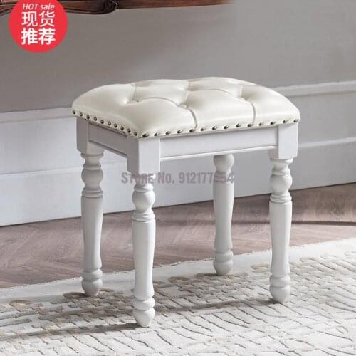 American solid wood dressing stool household shoe changing stool bedroom chair Nordic dressing table makeup stool simple manicur
