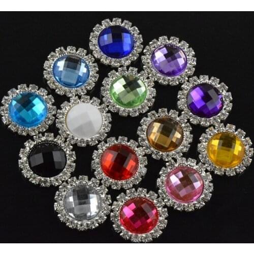 Free Shipping 50pcs/lot colorful 20mm flat back crystal pearl button Metal rhinestone buttons diamante button in Sliver BT12