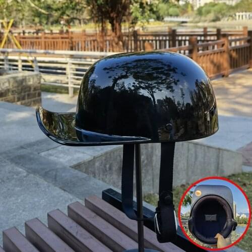 Adult Open Face Half Portable Black Helmet Motorcycle Moto Helmet Accessories Motorbike Baseball Cap Duck Helmet