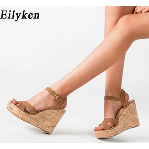 Eilyken Fashion Hollow Out Female Casual Comfortable Roman Sandals Woman Open Toe Buckle Strap Platform High Heels Wedge Shoes