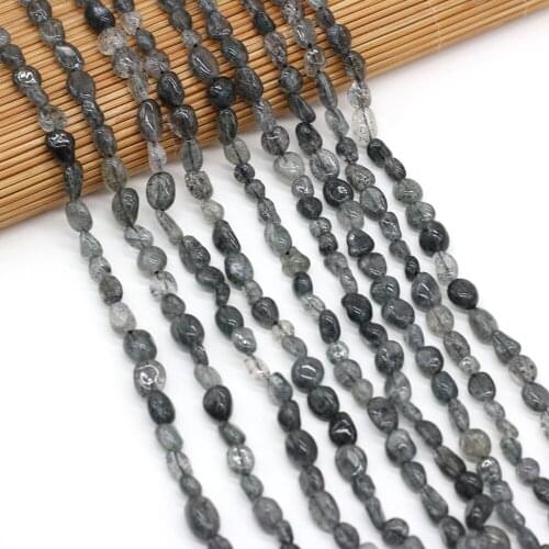 Natural Stone Beads Irregular Shaped Black Hair Crystal Loose Spacer Beaded For Jewelry Making DIY Bracelet Necklace Accessories