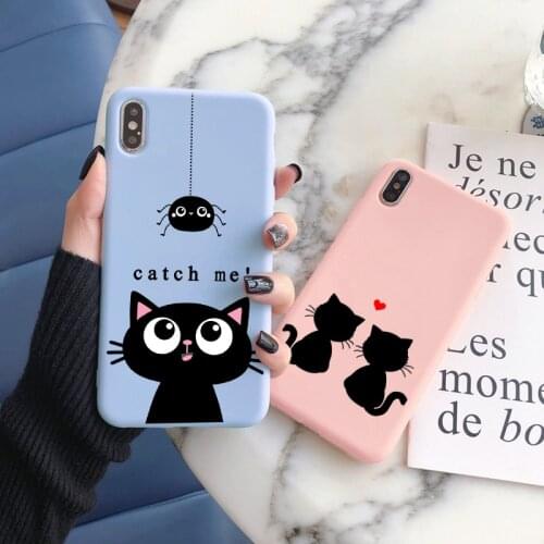 For Huawei P30 P20 P40 Honor 10 20 10X Lite E Pro 8X 9X 10i Y6 Y7 Y9 P Smart 2019 2020 2021 Nova 5T Lovely Cat Candy Color Case
