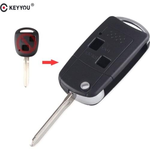 KEYYOU For Toyota Avalon Camry Corolla Echo Rav4 Car Key Case 2 Buttons Modified Flip Folding Remote Control Key Shell