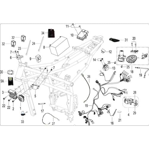Main cables electric parts page of Benelli TNT135 TNT125