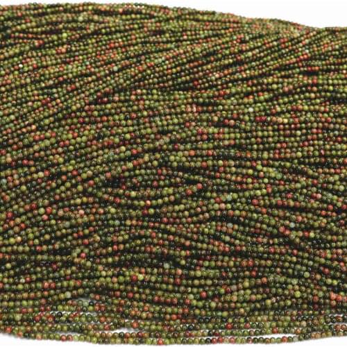 Hot unakite stone 2mm 3mm new DIY jewelry round loose Beads 15" B396